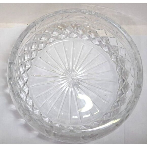 Unbranded Lead Crystal Bowl 7.5" Diameter Pressed Glass Starburst Base - Picture 5 of 6